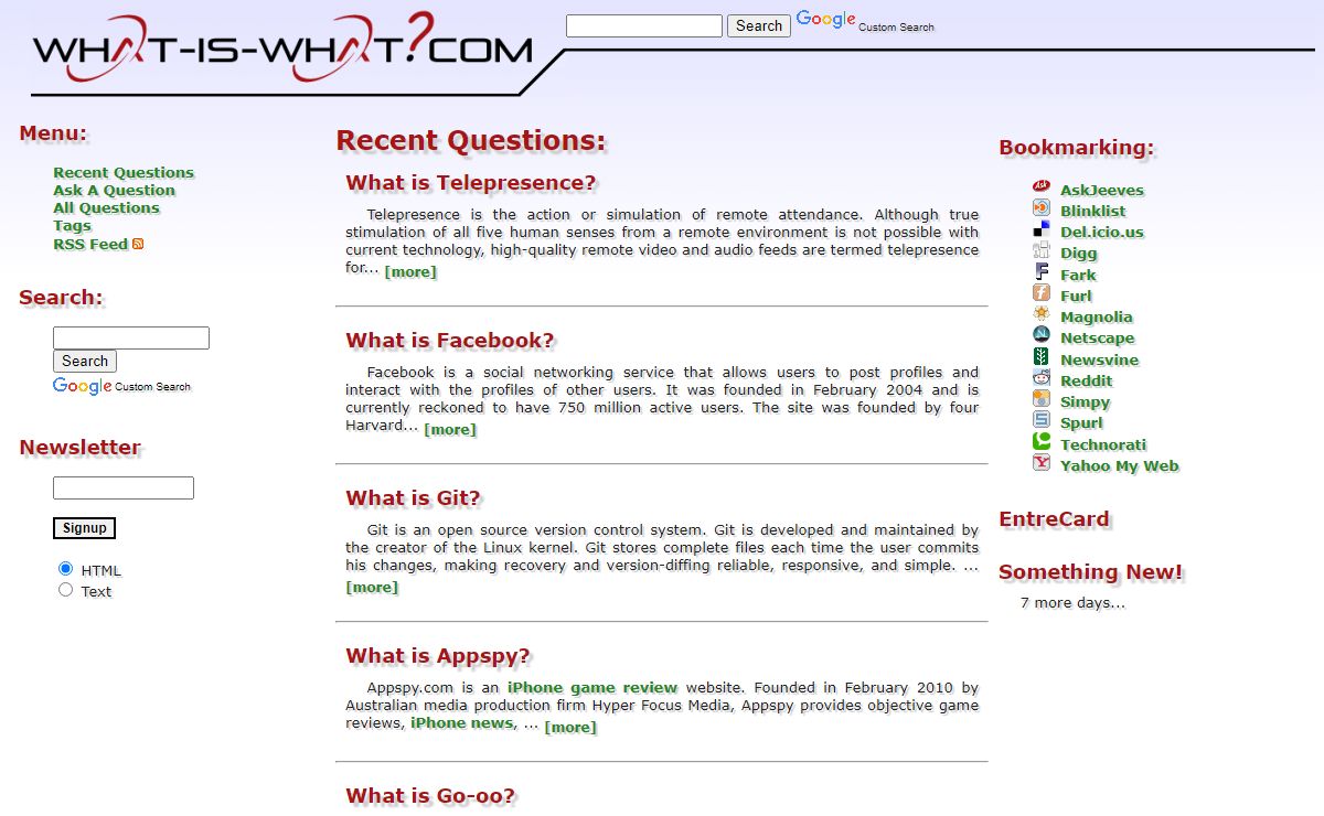 Recent Questions: - Questions recently asked on What-Is-What.com