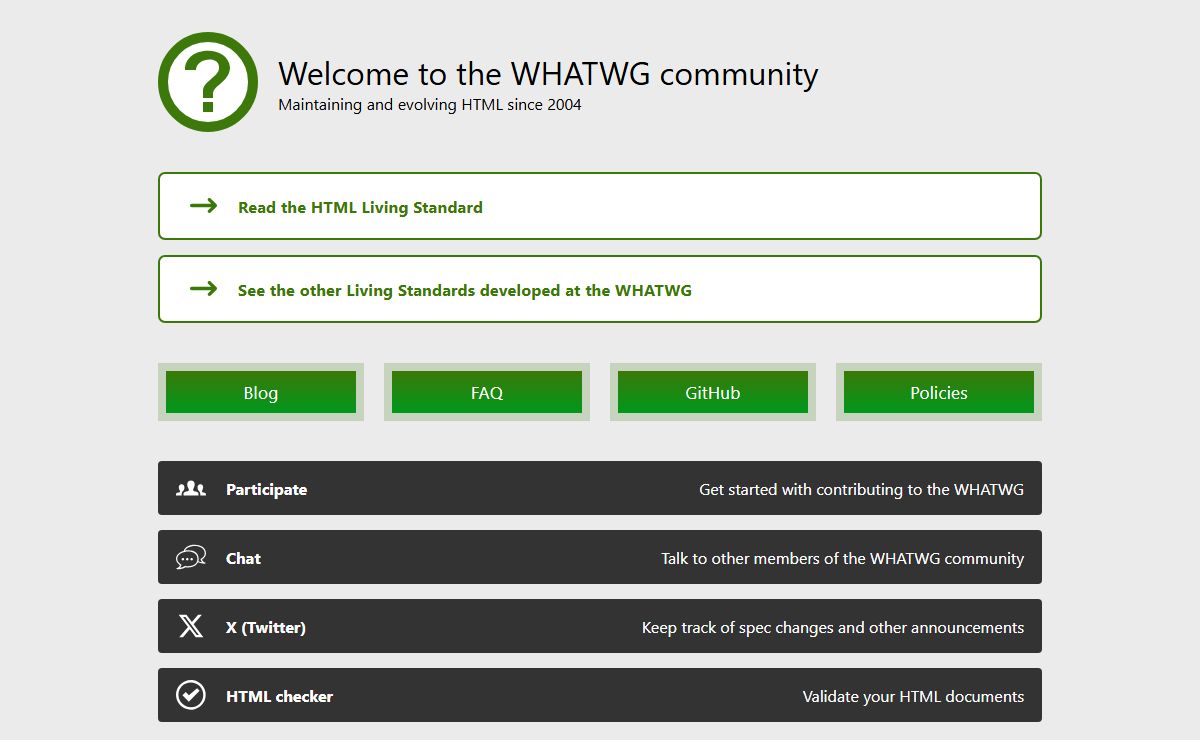 Web Hypertext Application Technology Working Group (WHATWG)