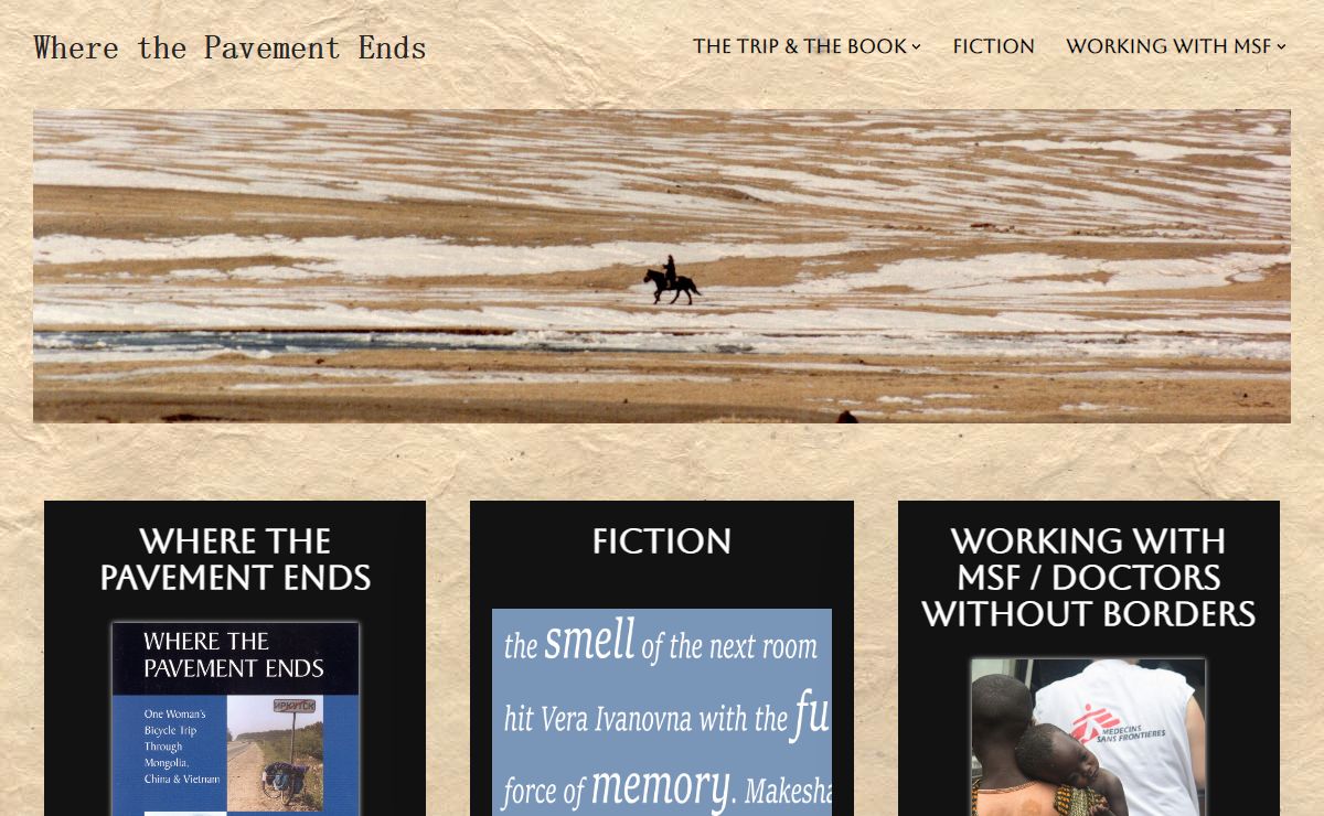 Where the Pavement Ends – Where the Pavement Ends is Erika Warmbrunn's award-winning account of her 8-month, 5,000-mile solo bicycle journey across Mongolia, China and Vietnam.