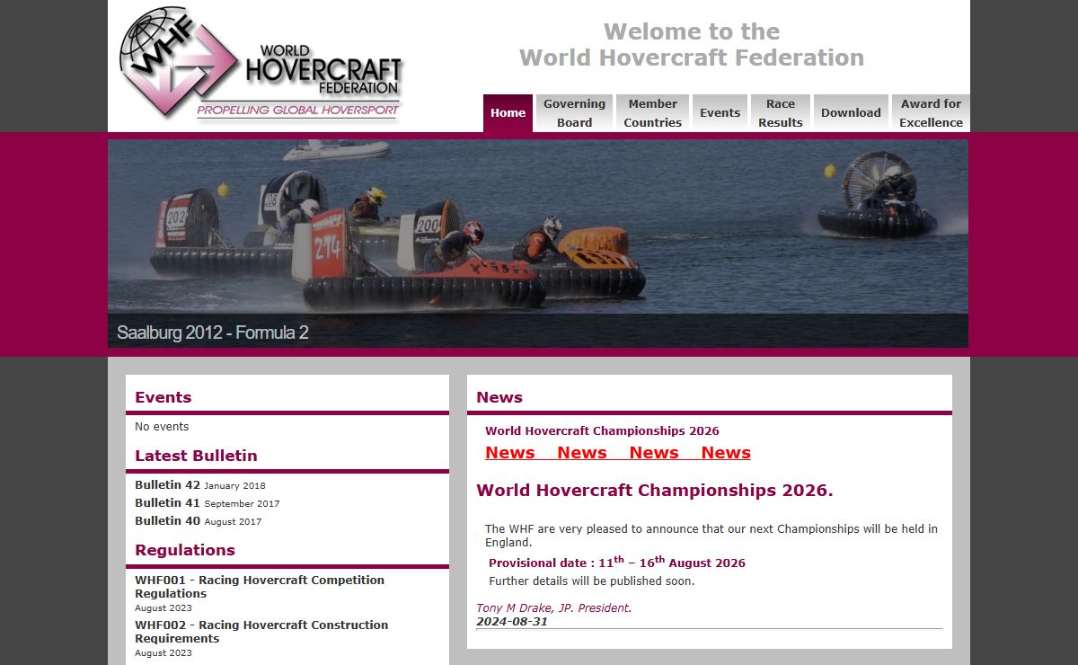 World Hovercraft Federation -News-