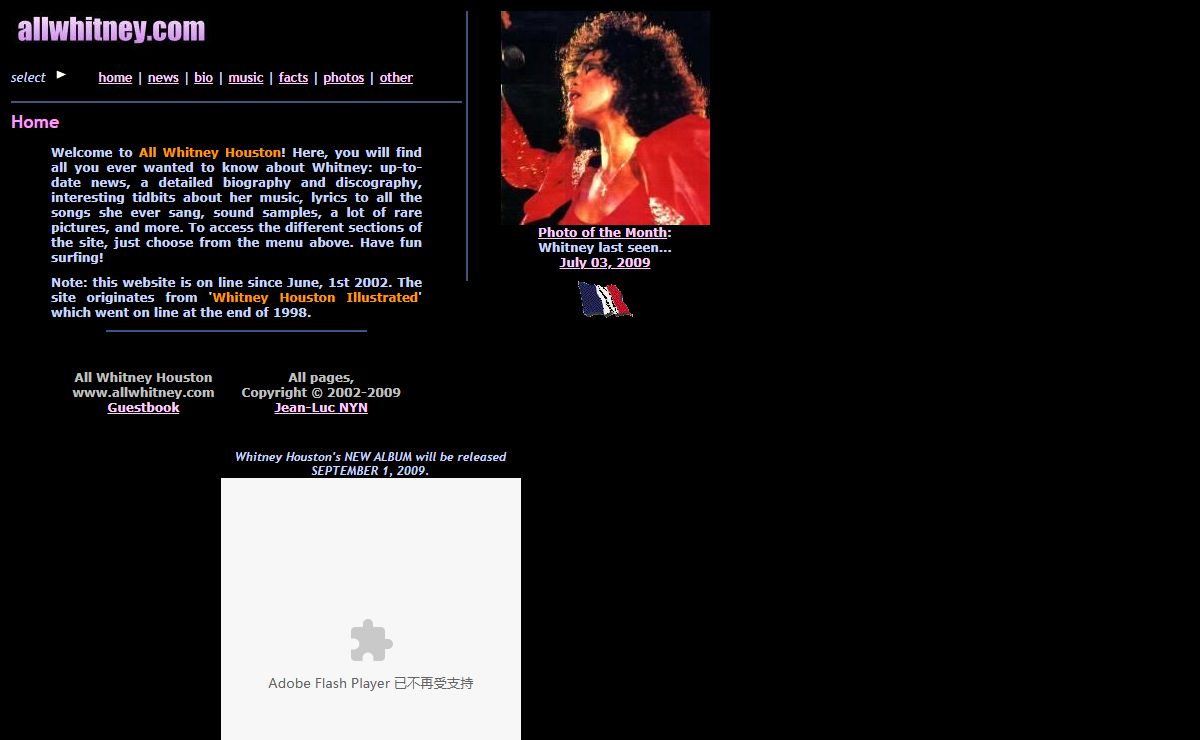 allwhitney.com - all about Whitney Houston - home