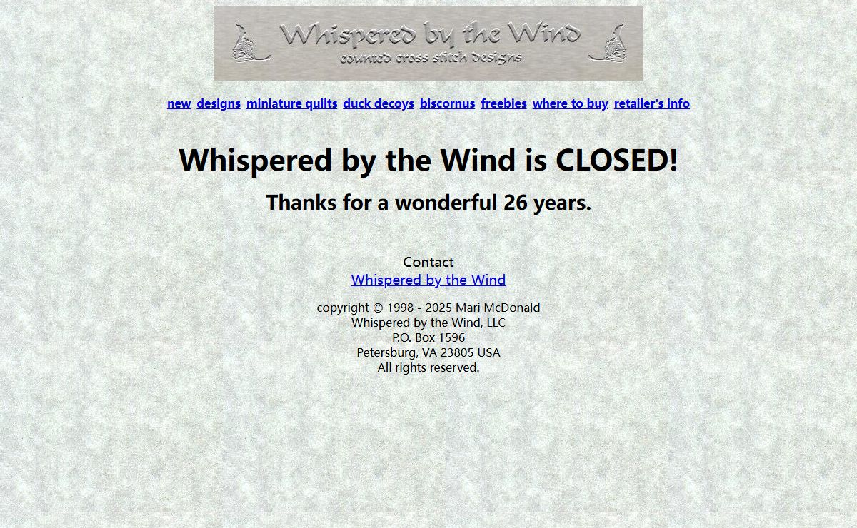 Whispered by the Wind - Home