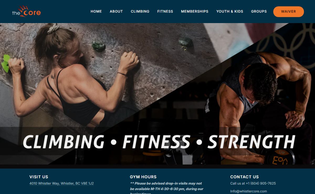 Whistler Core Climbing and Fitness – Whistler Core Climbing & Fitness Gym