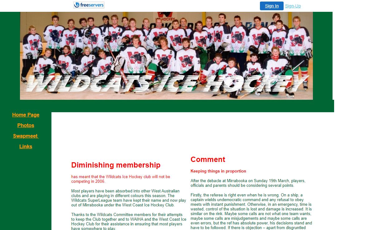 Wildcats Ice Hockey Club, Perth, Western Australia.