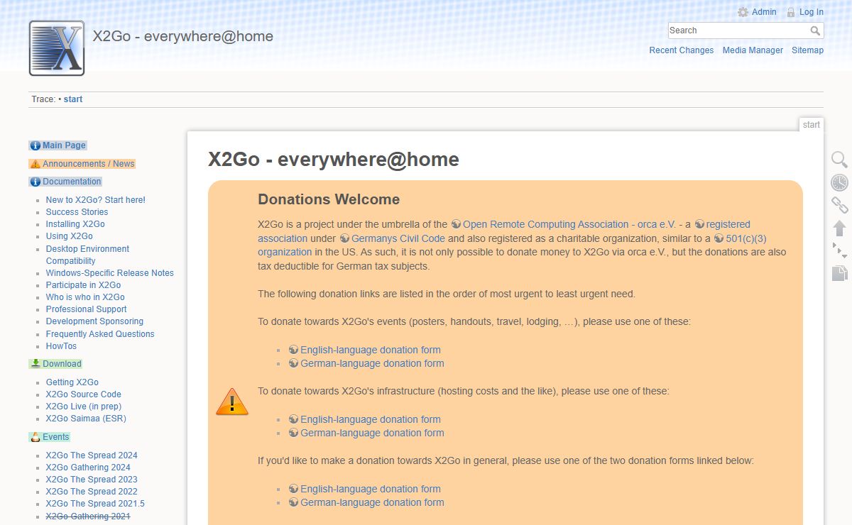 start [X2Go - everywhere@home]
