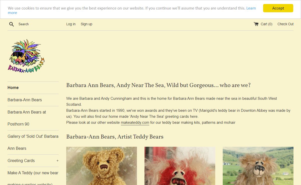 Barbara Ann Bears, wild but gorgeous artist teddy bears and mohair