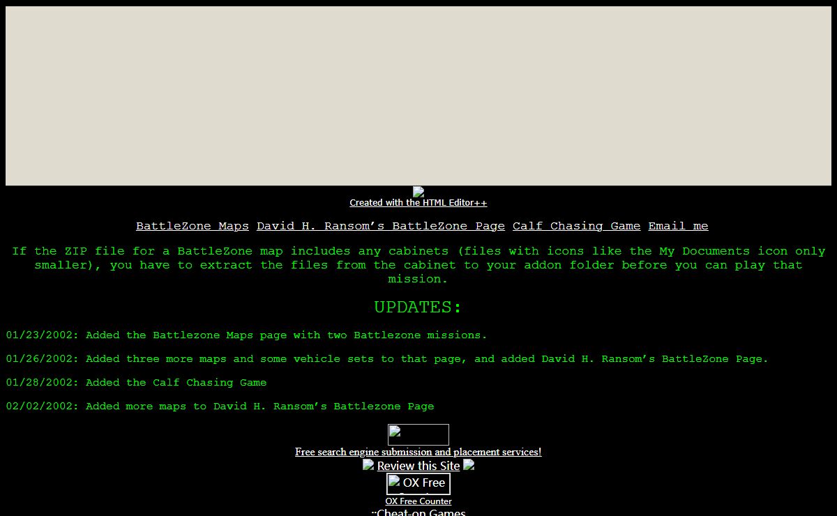 BattleZone Maps Page