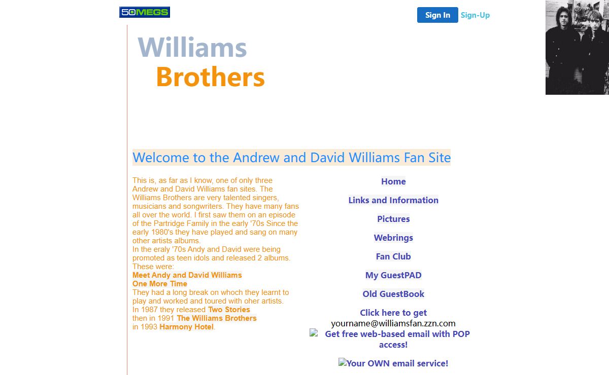 Andrew and David Williams Fan Site