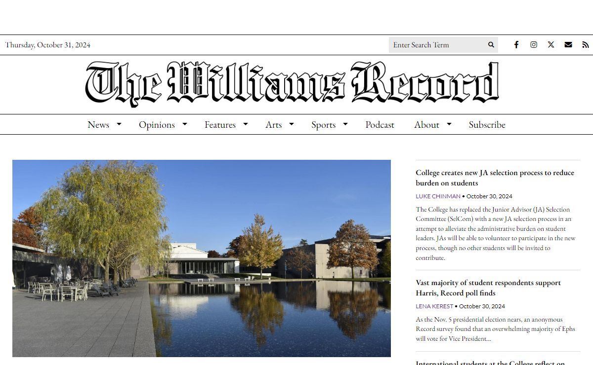 The Williams Record – The Student-Run Newspaper of Williams College Since 1887