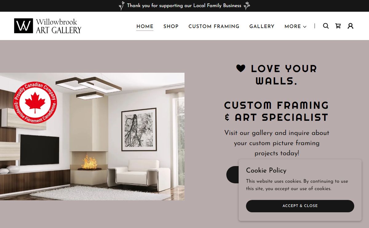 Willowbrook Art Gallery and Custom Framing - Picture Frames Langley