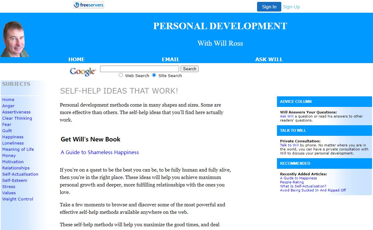 Personal Development With Will Ross: Self-Help Ideas That Work!