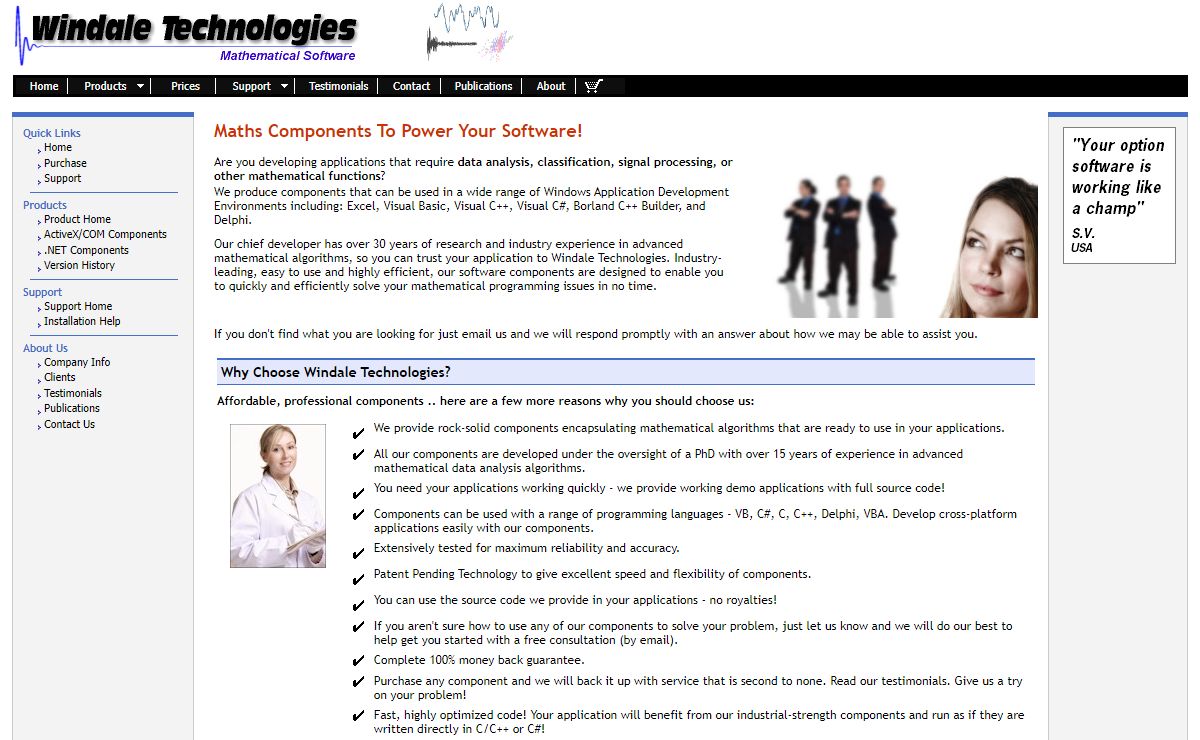 Option Trading, Analysis Pricing ActiveX Software .NET Components, Principal Component Analysis