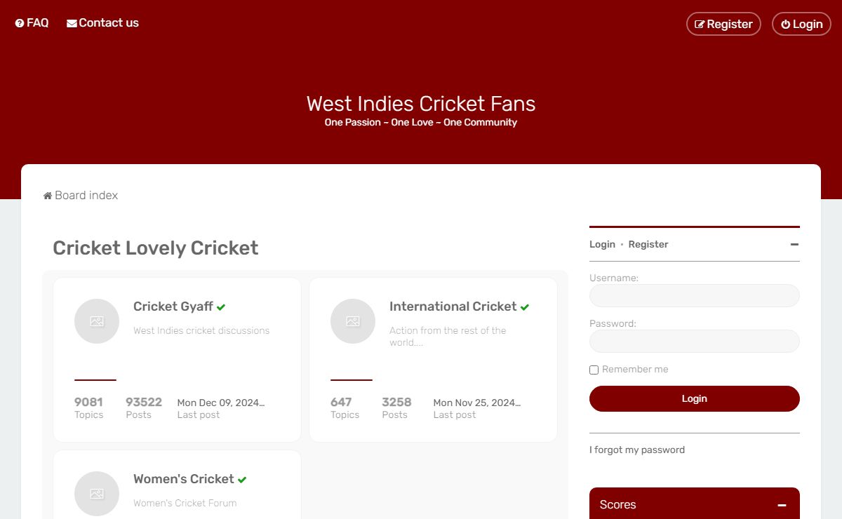 West Indies Cricket Fans - Index page