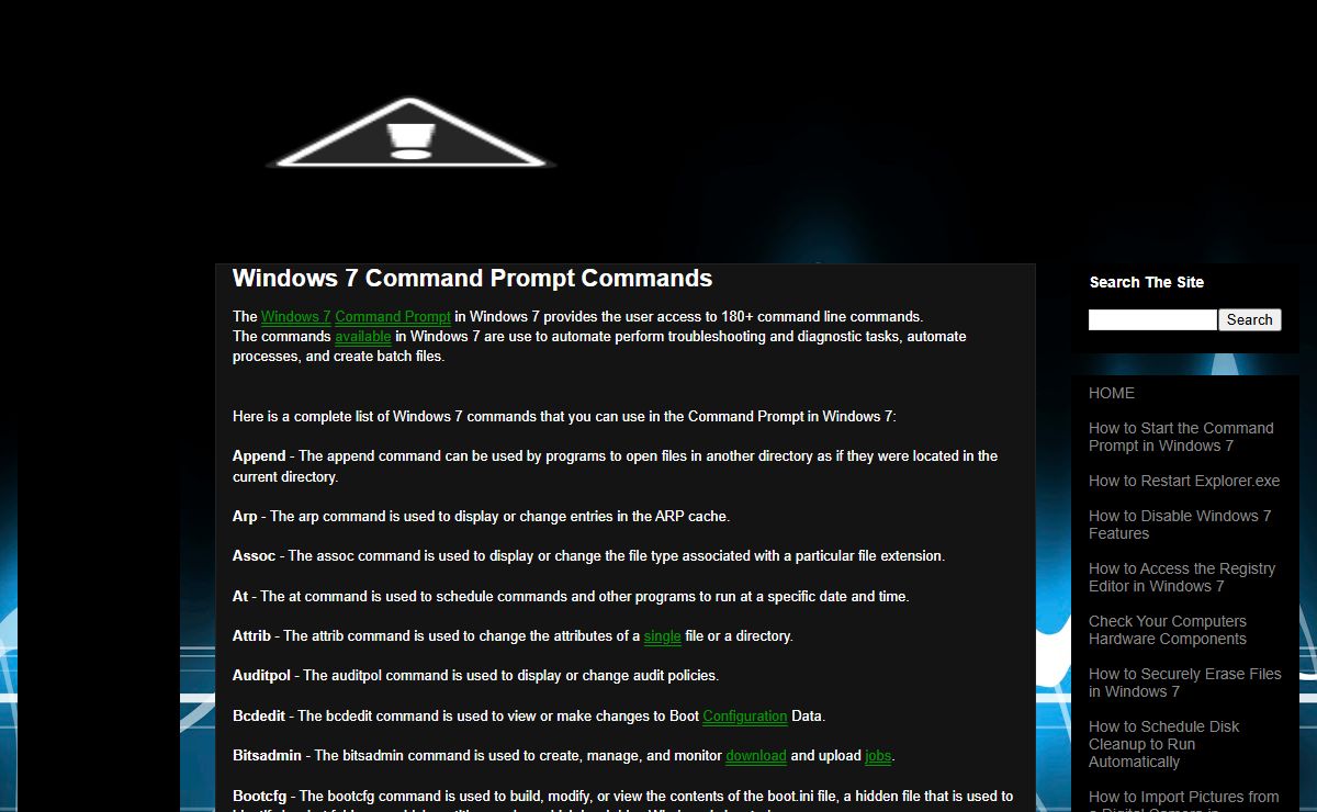 Windows 7 Commands - Complete List of Windows 7 Command Prompt Commands