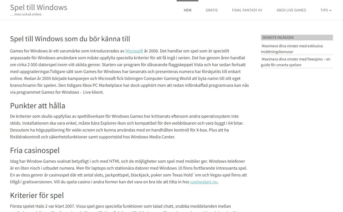 Spel till Windows – … men också online