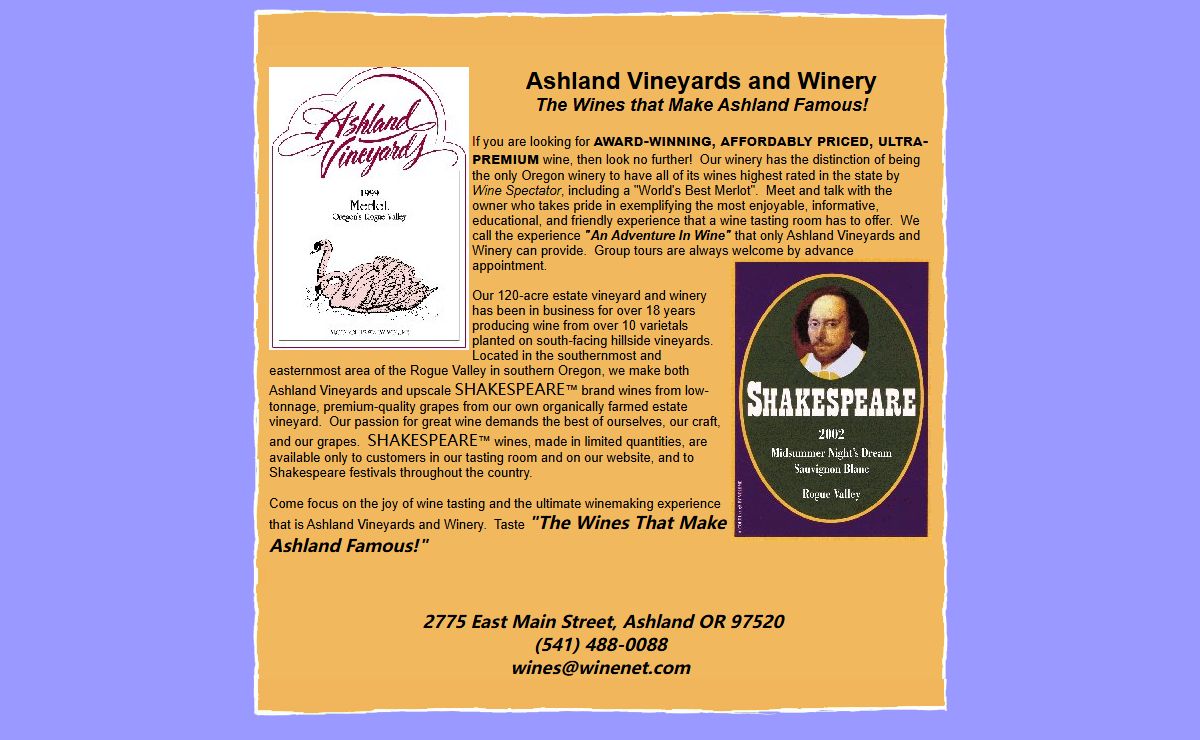 Ashland Vineyards & Winery