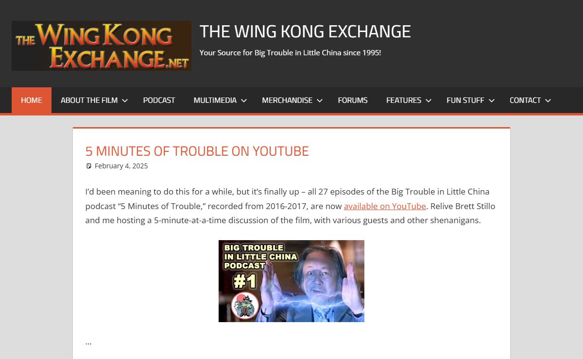 The Wing Kong Exchange - Your Source for Big Trouble in Little China since 1995!