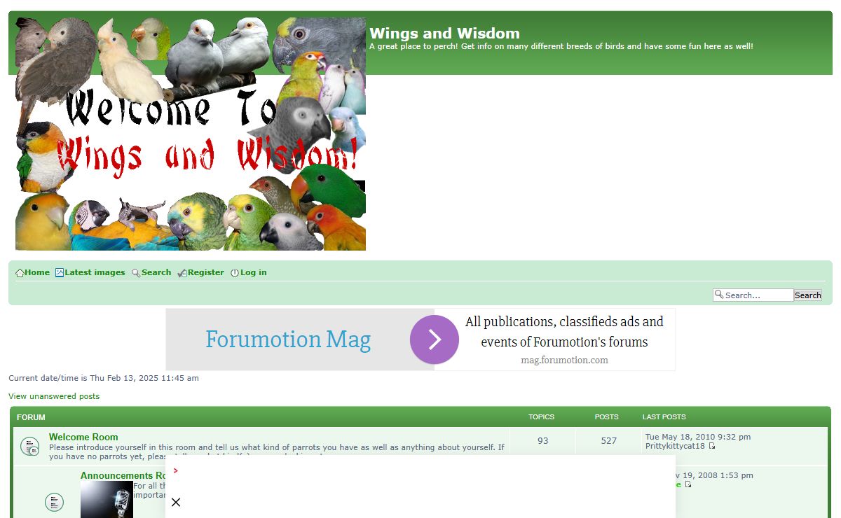 Free forum : Wings and Wisdom