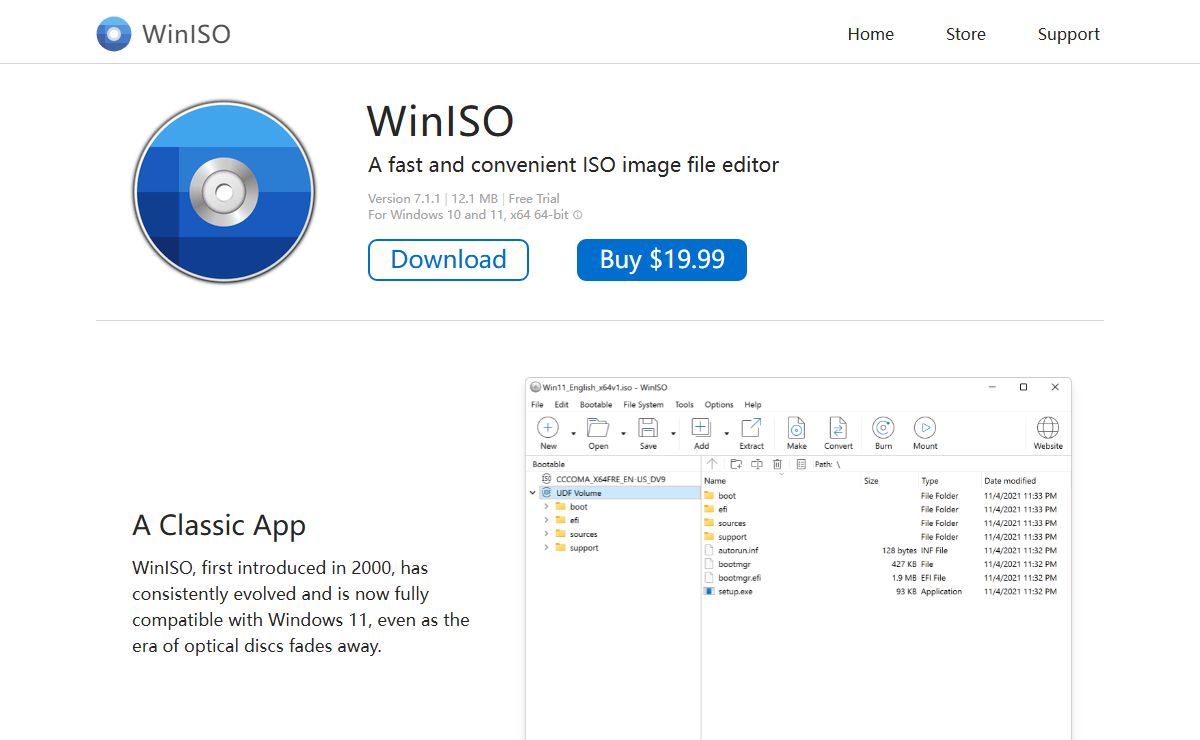 WinISO - A fast and convenient ISO image file editor