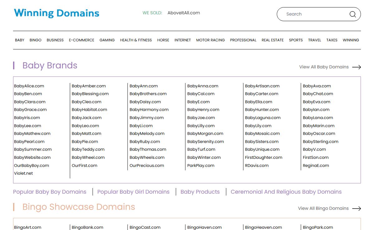 Winning Domains