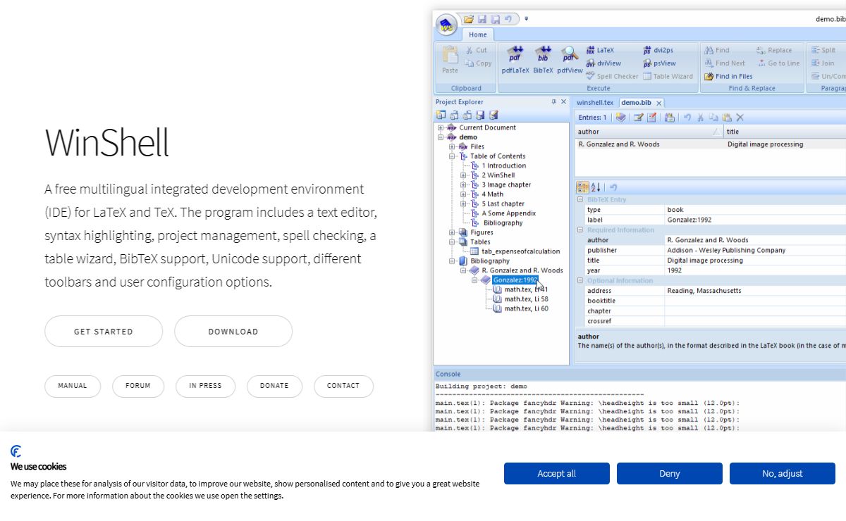WinShell - LaTeX User Front End
