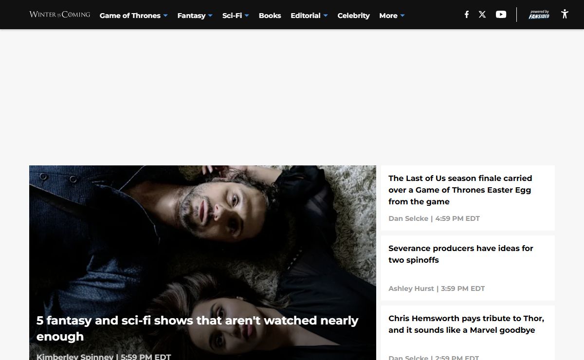 Game of Thrones and sci-fi/fantasy news, TV, and movies