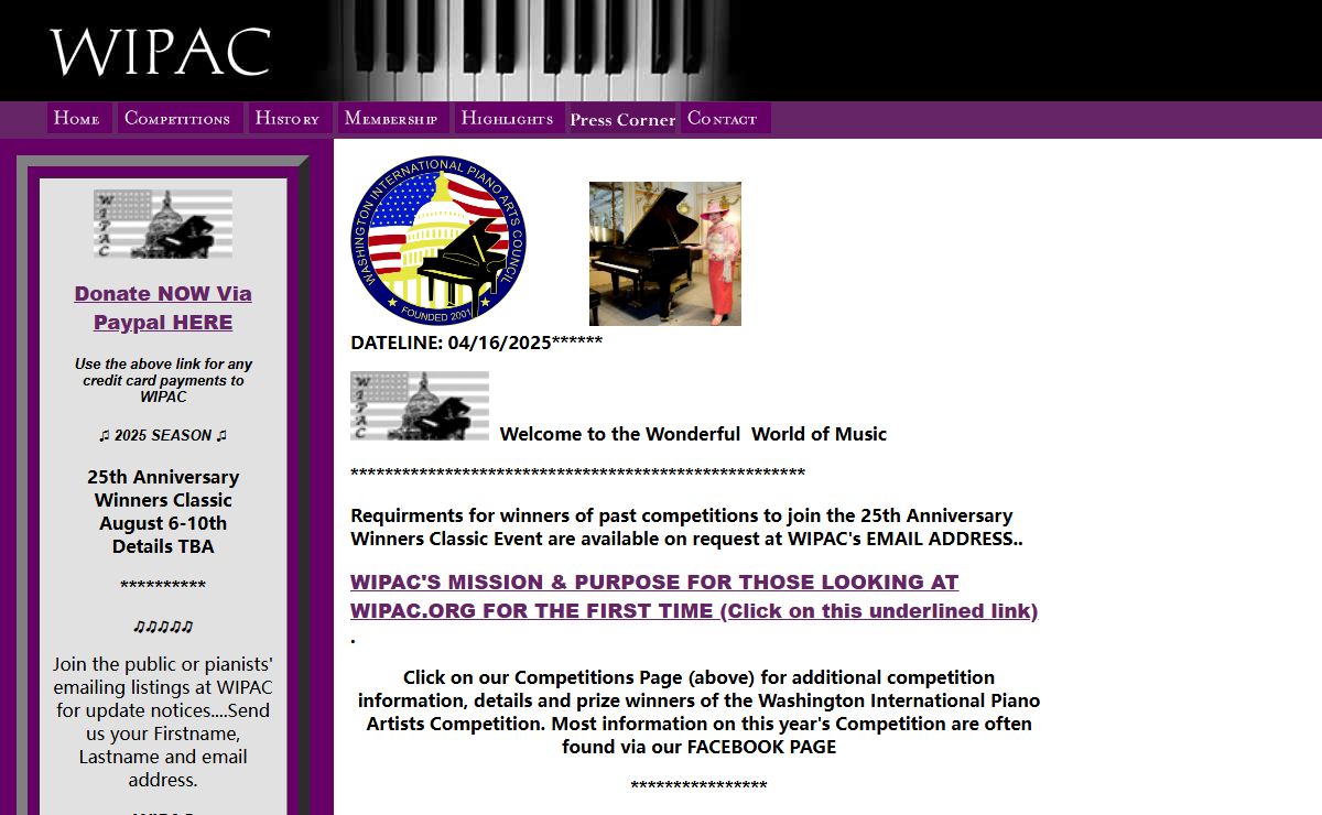 Washington Intnl Piano Artists Competition
