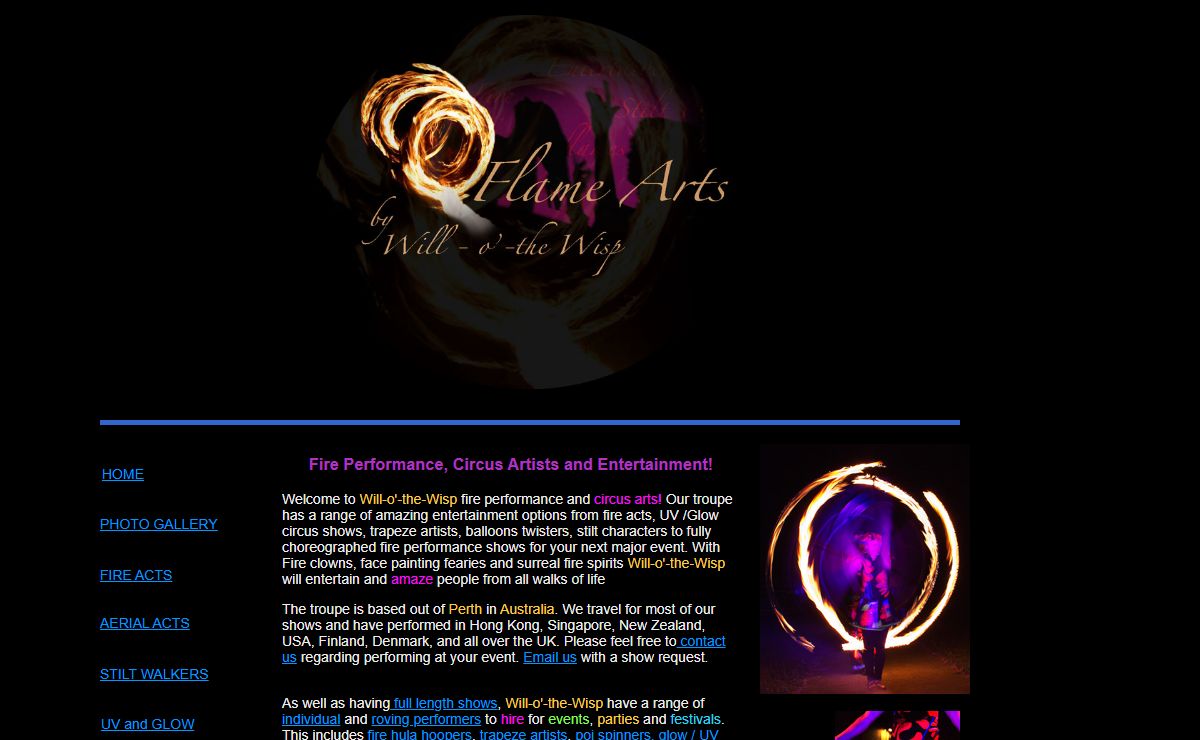 Will-o'-the-Wisp Circus and Fire Performance in Australia