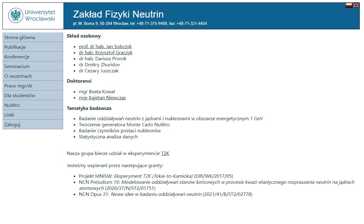Zakład Fizyki Neutrin