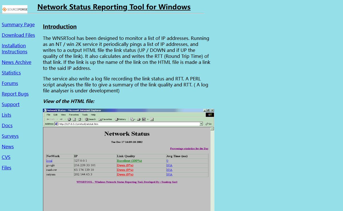WNRTool - Windows Network Status Reporting Tool