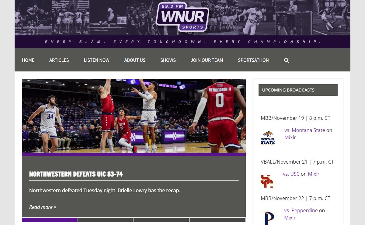 Home page - WNUR Sports