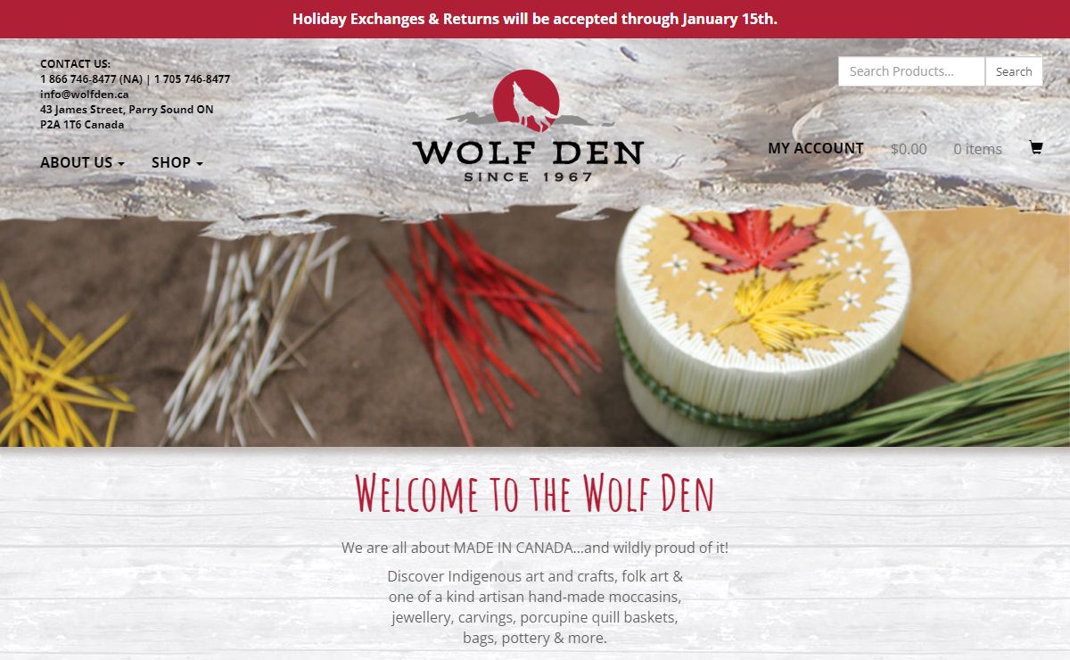 Native American Store of Goods | Wolf Den - Parry Sound, ON
