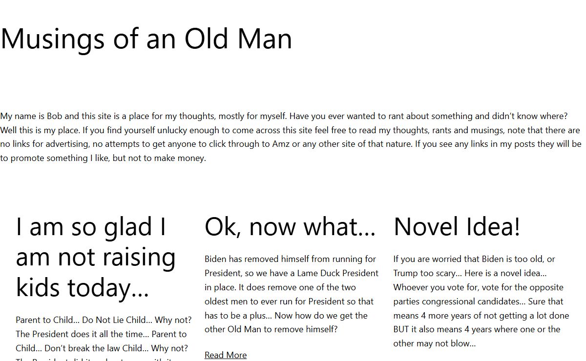 Inconsequential Thoughts – General Musings of an Old Man