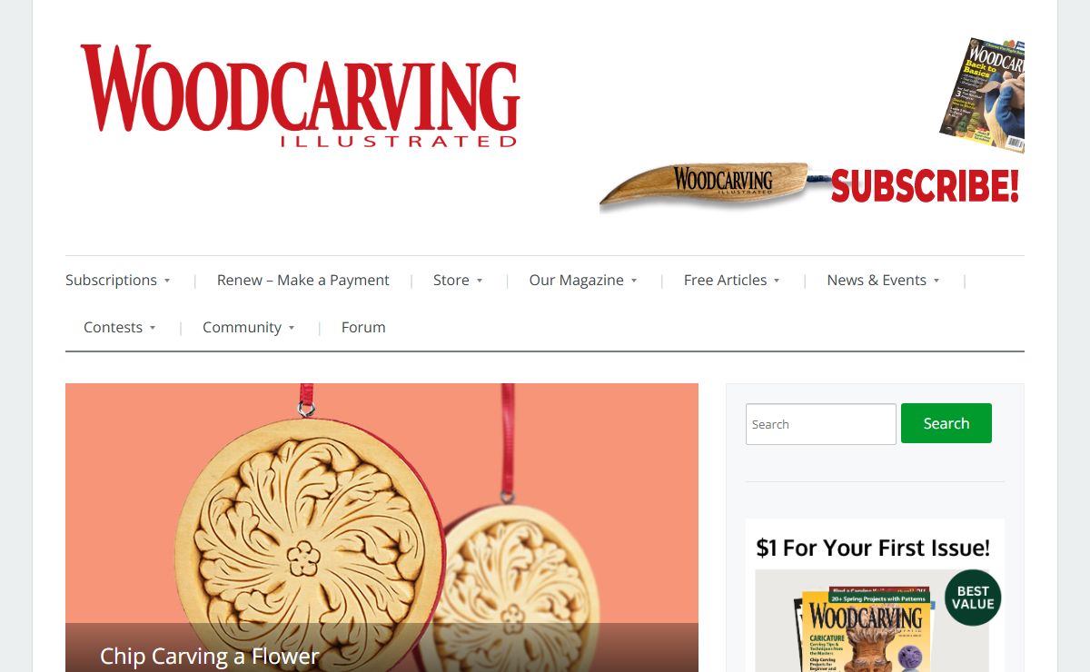 Woodcarving Illustrated - Everything for the woodcarving enthusiast, from tips and techniques and tool reviews to patterns and instructions for amazing projects that both beginners and advanced woodcarvers will love!