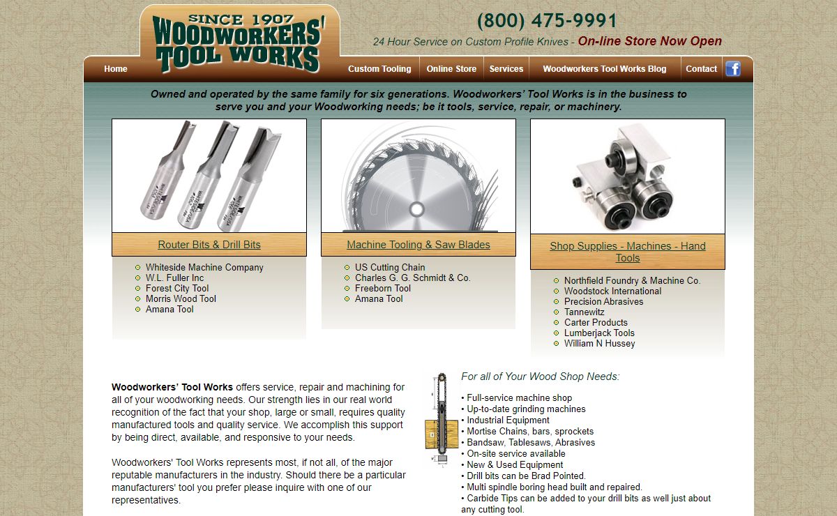 Woodworking tools | Service, repair, machining | Woodworkers' Tool Works