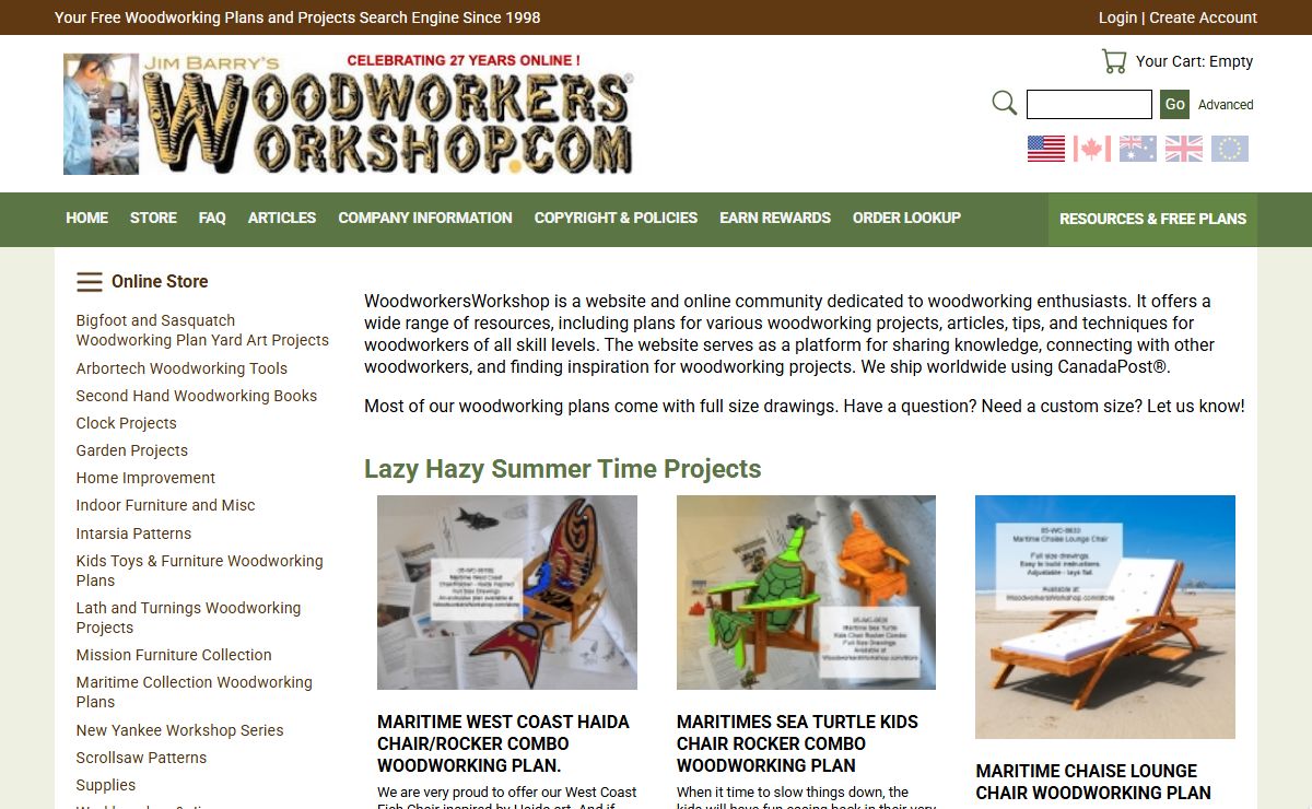 We sell Woodworking Plans - Paper and PDFs - at WoodworkersWorkshop