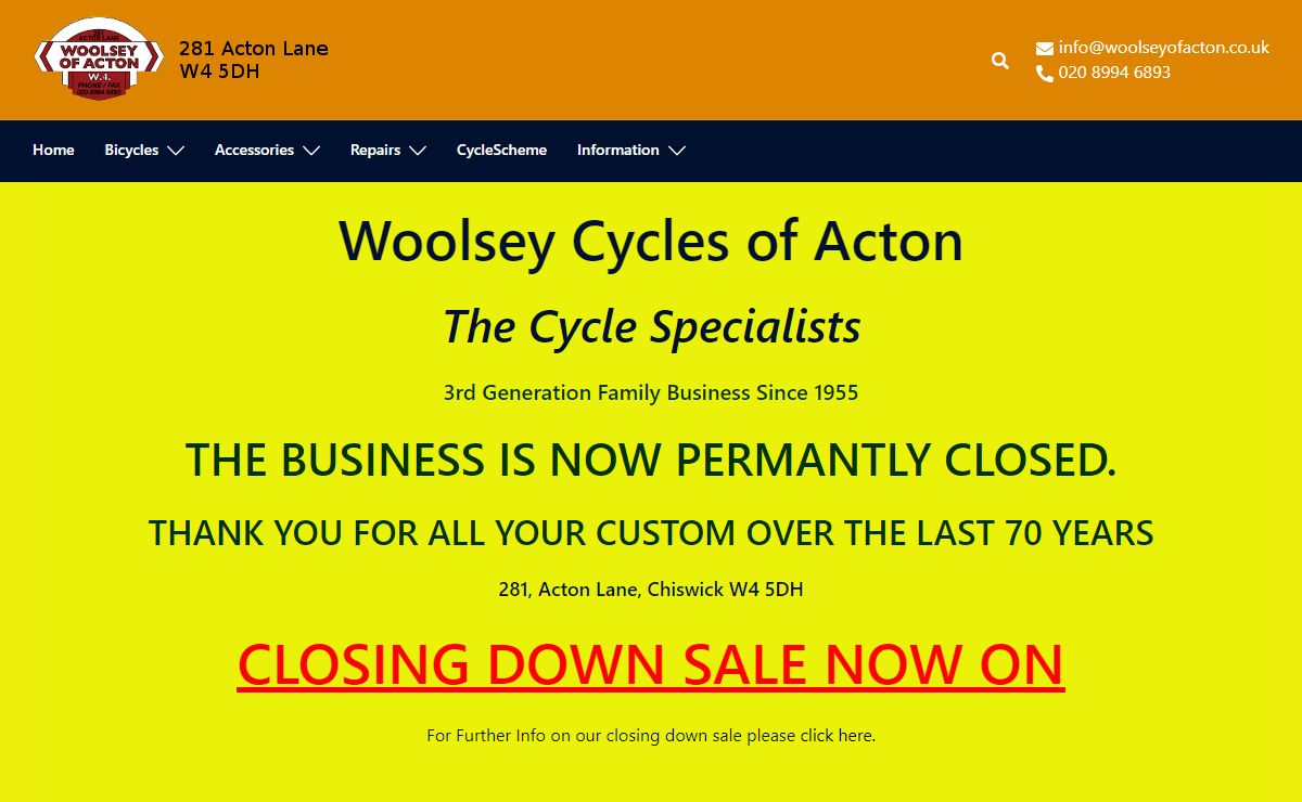Woolsey of Acton – The Aladdin's Cave of Cycle Shops