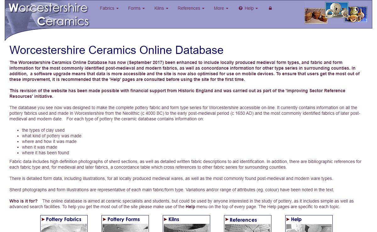 Worcestershire Ceramics online database