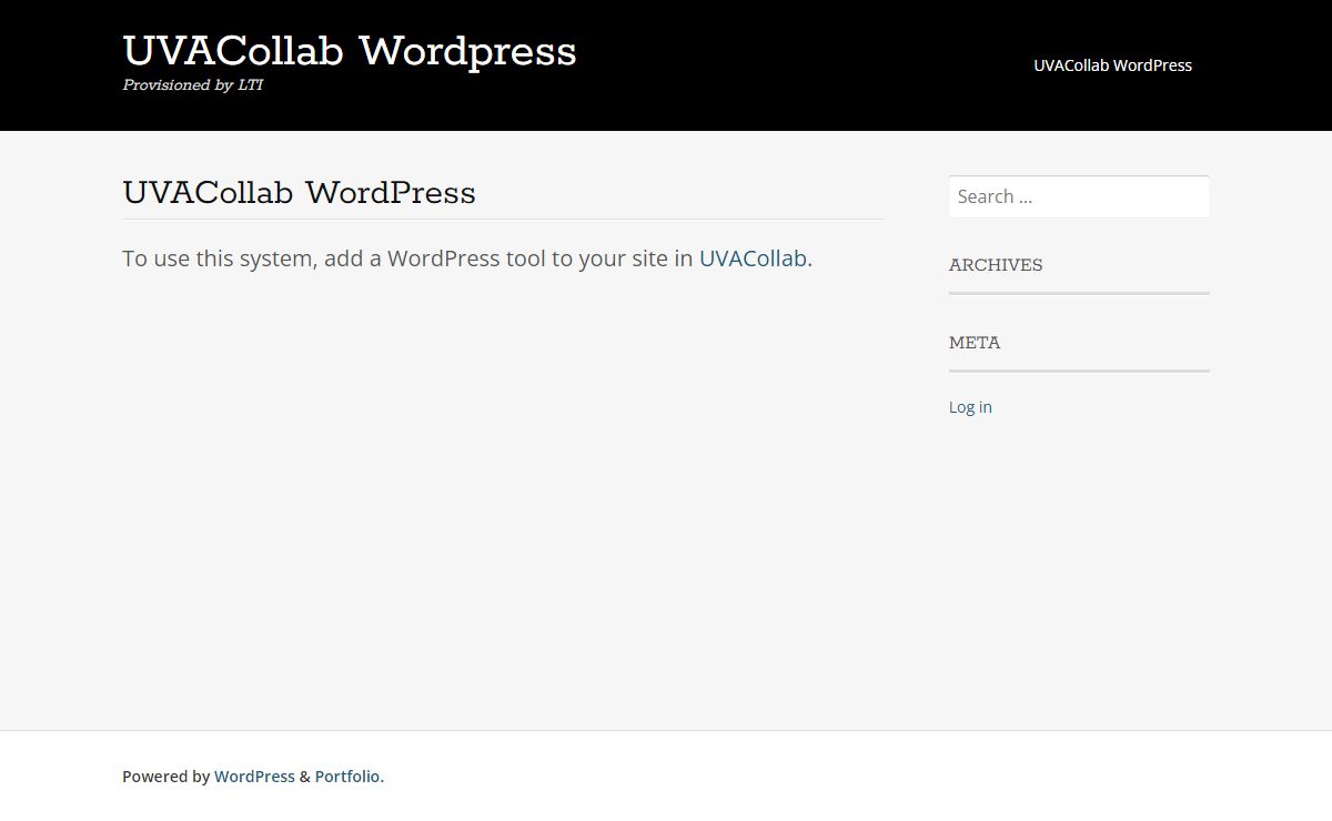 UVACollab WordPress – Provisioned by LTI