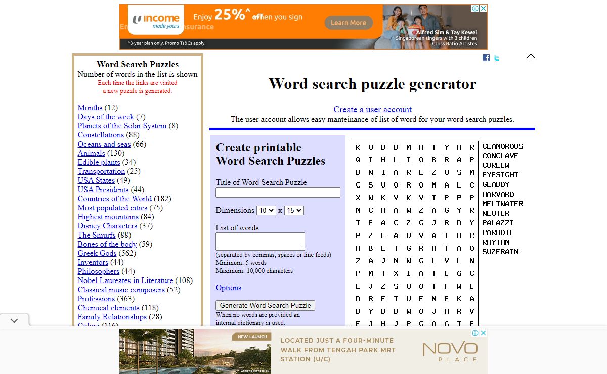 Kokolikoko: word search puzzle maker