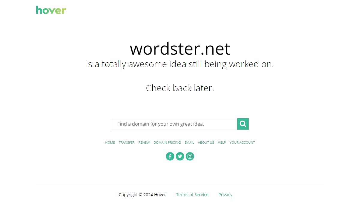 wordster.net is coming soon