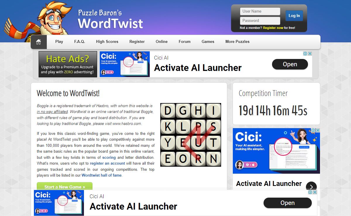 Wordtwist by Puzzle Baron
