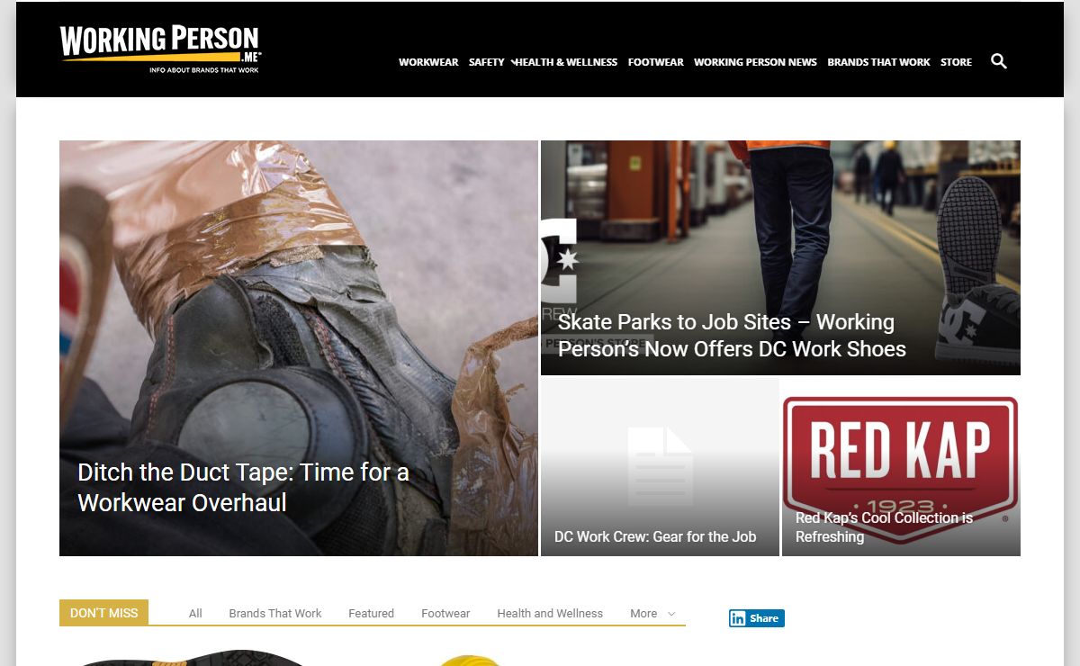 WorkingPerson.me Specializes in Workwear Product Knowledge