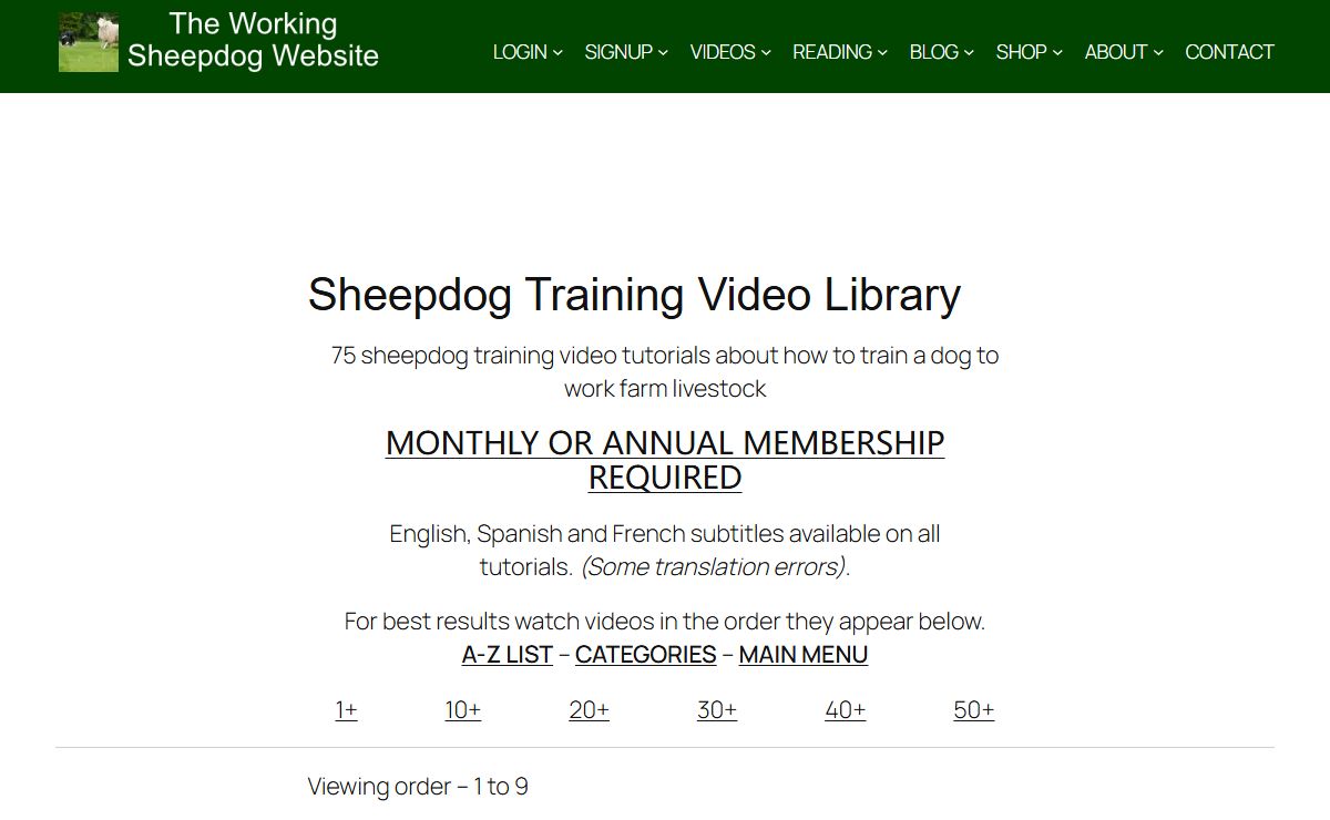 Sheepdog Training Video Library - choose from more than 70 titles
