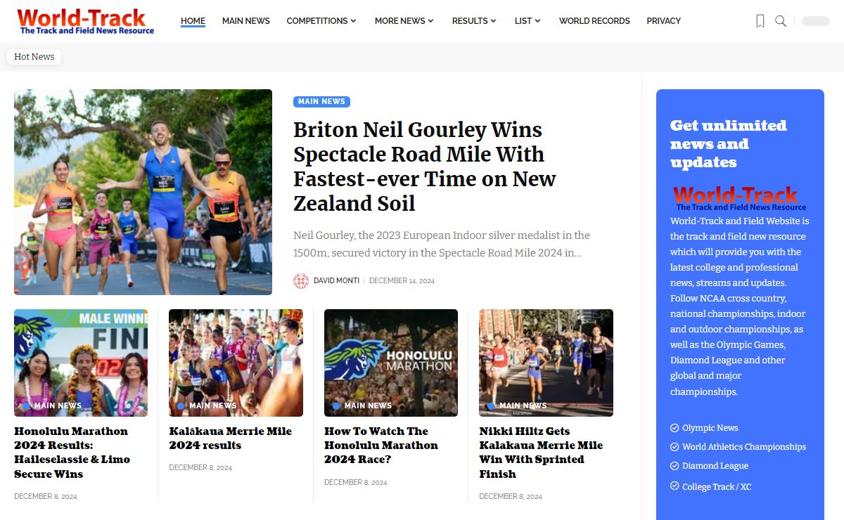World-Track and Field Website