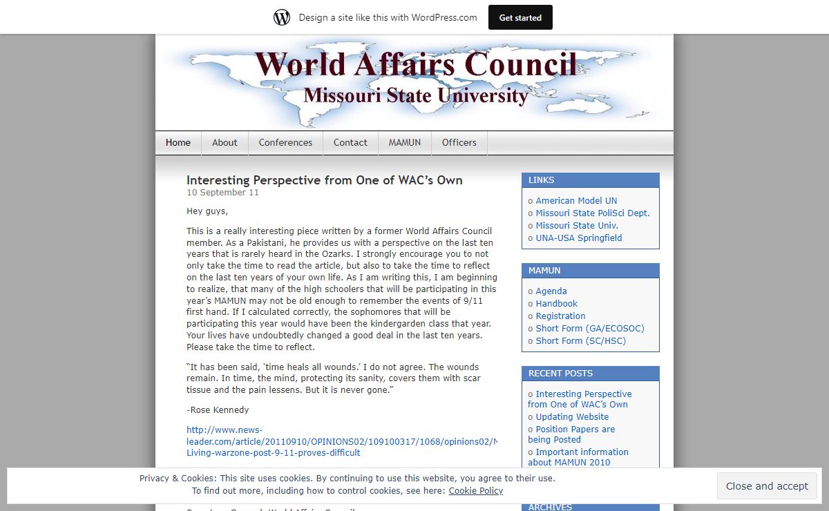 | The World Affairs Council of Missouri State University
