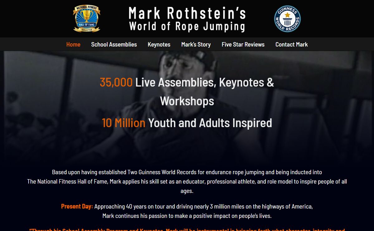 Mark Rothstein's World of Jump Roping – Children's Programs | Adult Keynotes