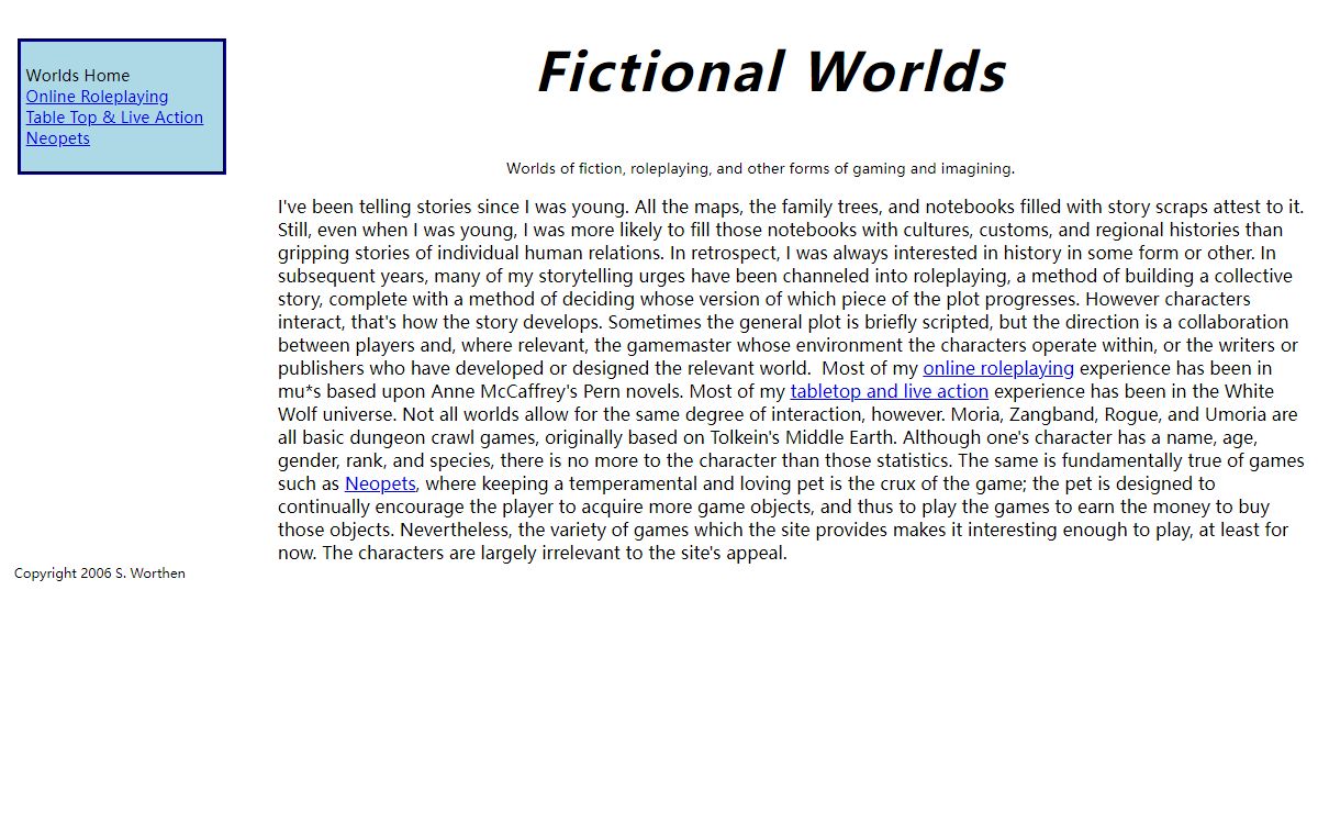 Fictional Worlds
