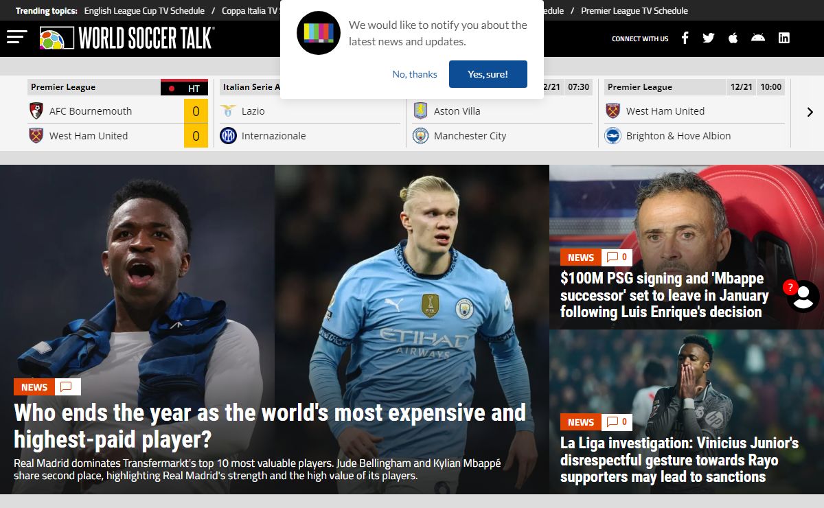World Soccer Talk - TV schedules and streaming links, news and podcasts