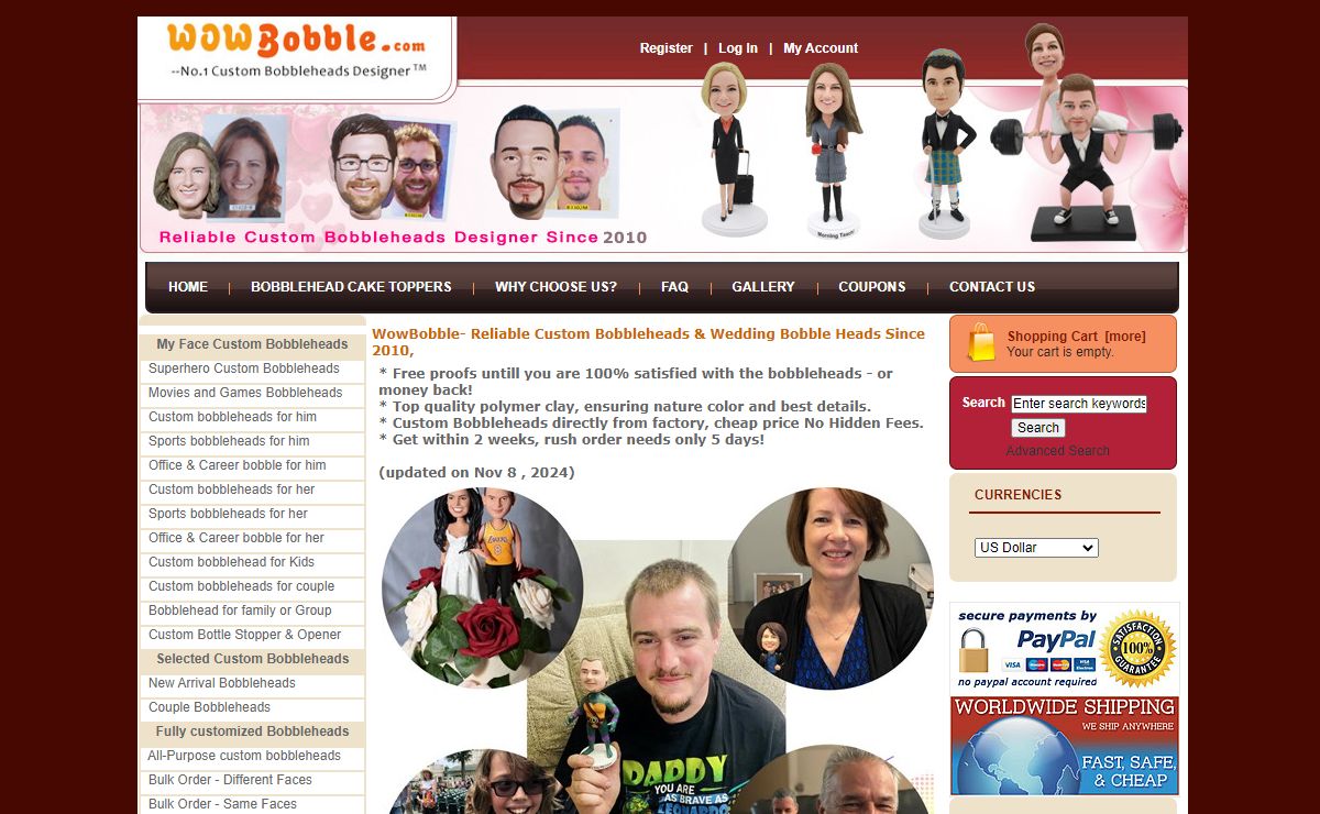 WowBobble- Custom Bobbbleheads Since 2010, Free Shipping Now